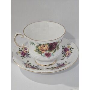 mismatched* cracked saucer* Elizabethan Bone China Floral Tea Cup & Saucer